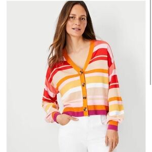 Ann Taylor Colorful Striped Cardigan